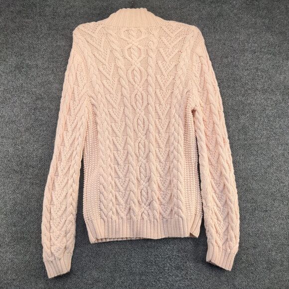 Lauren Ralph Lauren Women's Hand Knit Fisherman Cable Knit Sweater Pink Size L - Picture 2 of 13